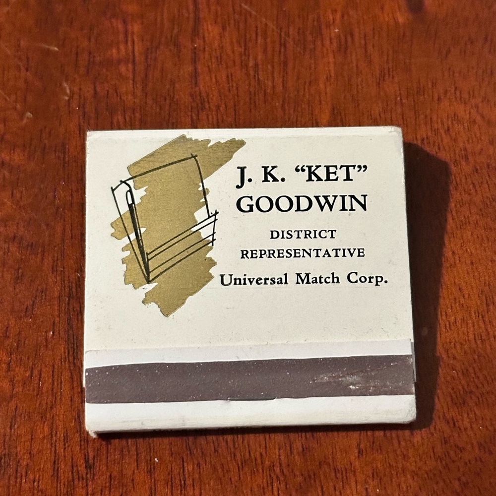 Vintage Matchbook JK Ket Goodwin District Rep Universal Match Detroit Michigan